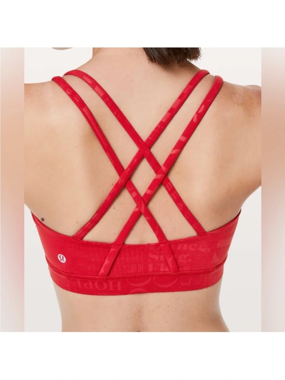 Women’s Lululemon Ltd Edition Energy Bra 20YR Anniversary Manifesto Red Sz 8